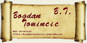 Bogdan Tominčić vizit kartica